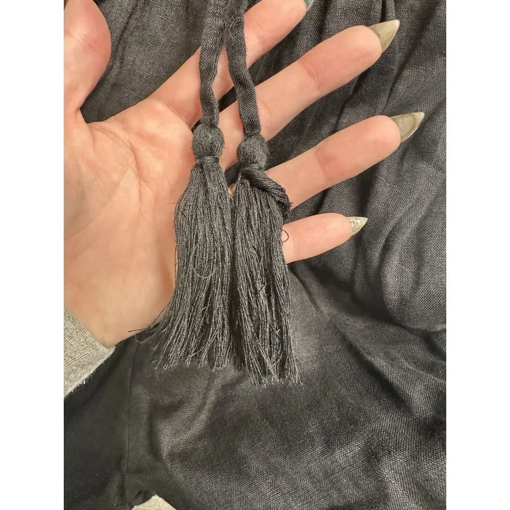 J.Crew Linen Ruffle‎ Jumpsuit Convertible Strapless Halter Black Size 3XS